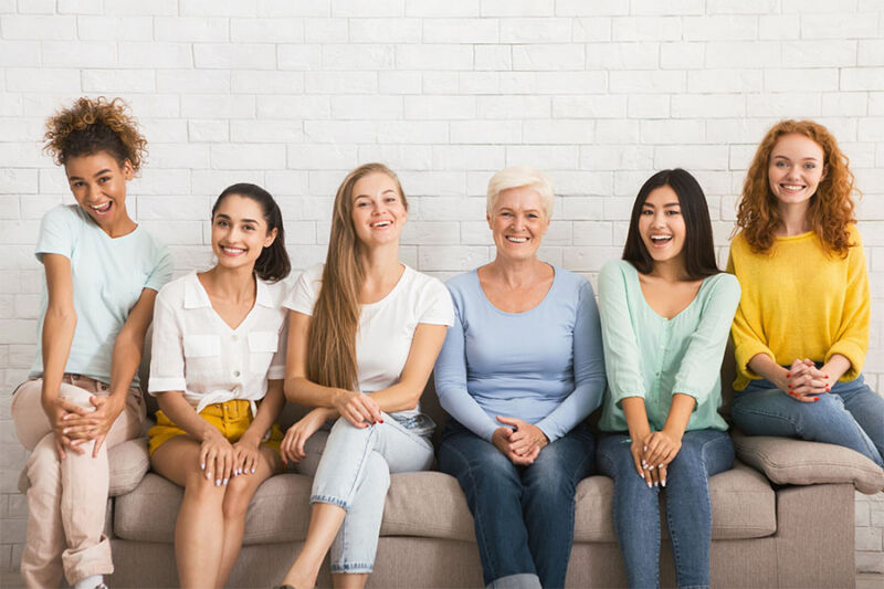 Group of women living together in a sober house and a treatment facility to recover from drug addiction.