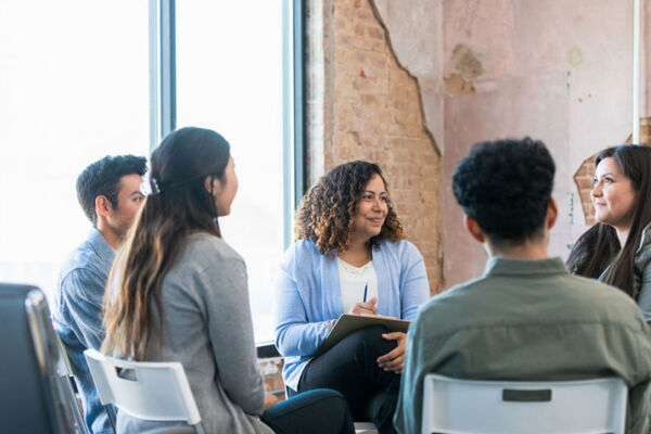 Supportive group therapy session for overcoming relationship PTSD