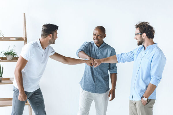 Three men living together concept image for sober living in Phoenix.